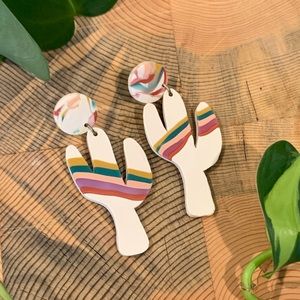 Small Cactus Statement Earrings